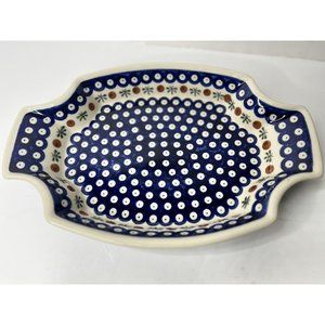 POLISH POTTERY 12.75 mosquito pattern Hand painted boleslawiec